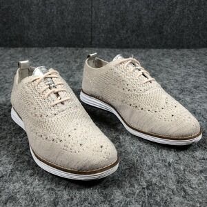 Cole Haan Original Grand Sneakers Womens 6.5 B Beige Knit Glitter W11506